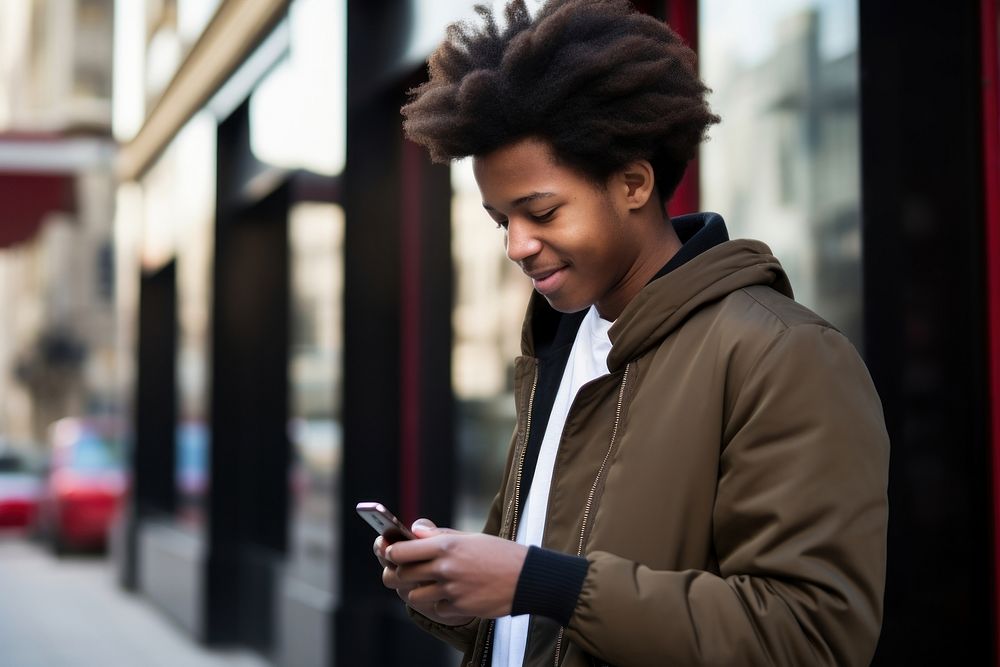 African American teenage looking street adult. 