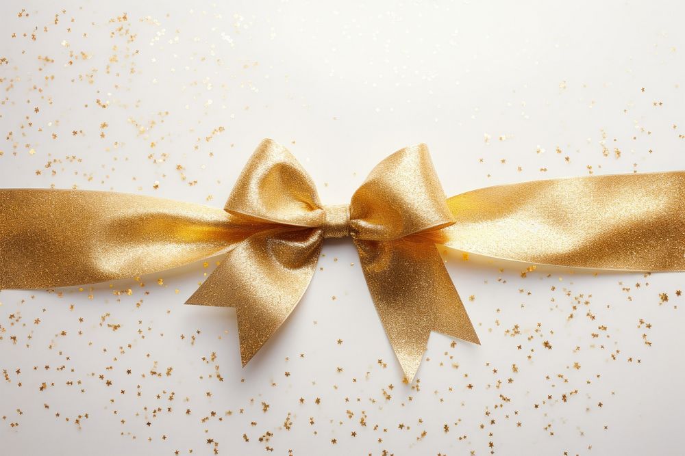 Gold glitter ribbon celebration accessories decoration. AI generated Image by rawpixel.