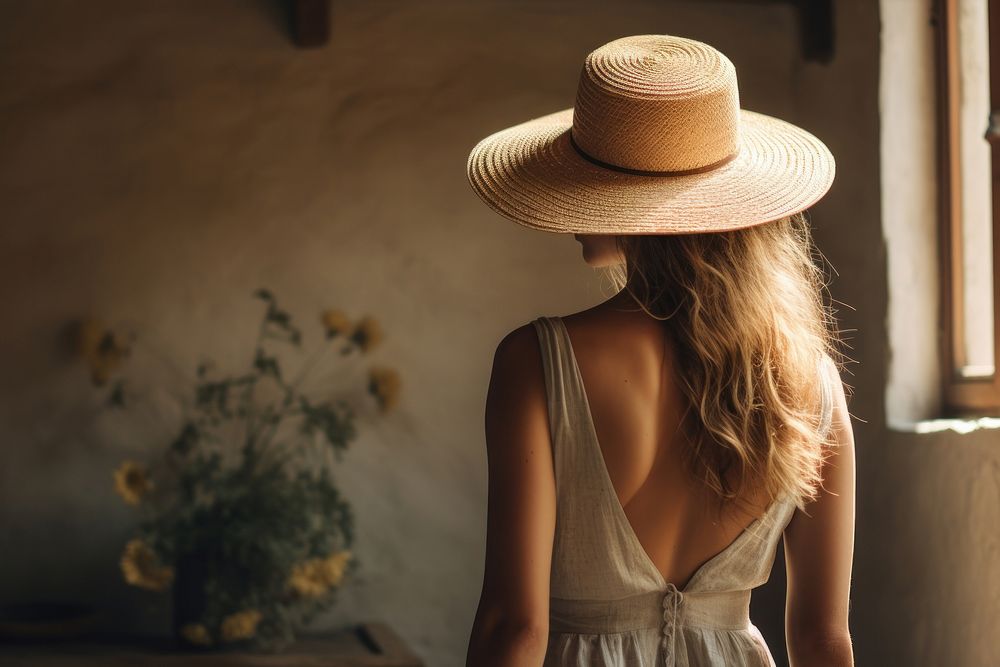 Standing summer adult woman. 