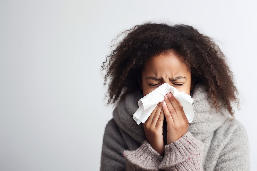 photo of african american young girl got flu. AI generated Image by rawpixel.