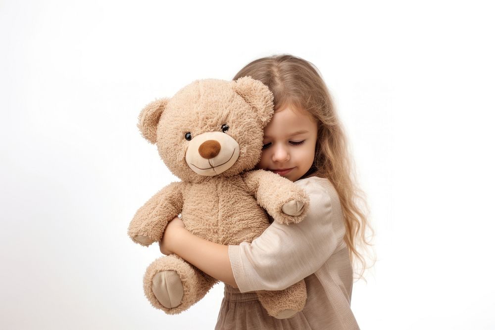 Hug a doll child portrait photo. AI generated Image by rawpixel.