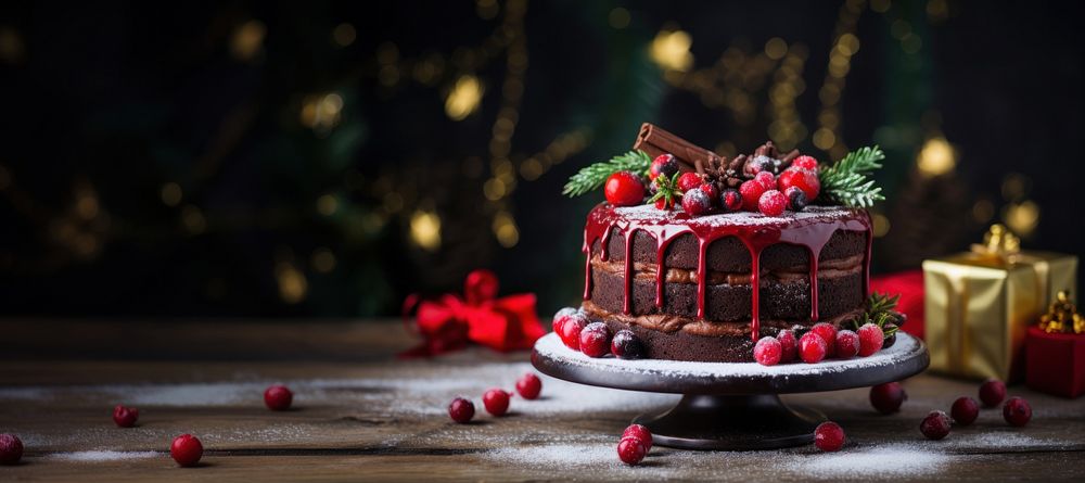 Christmas cake christmas dessert food. AI generated Image by rawpixel.
