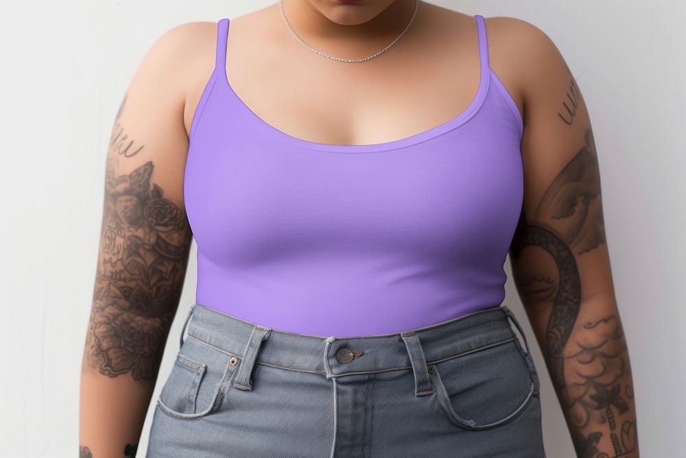 Purple spaghetti top, women's summer fashion