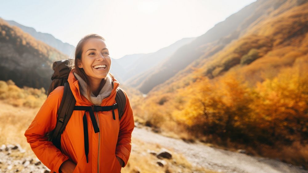 Woman hiking recreation adventure backpack. AI generated Image by rawpixel.