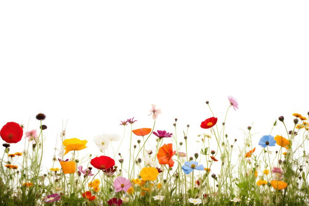 Flower field backgrounds grassland landscape. 