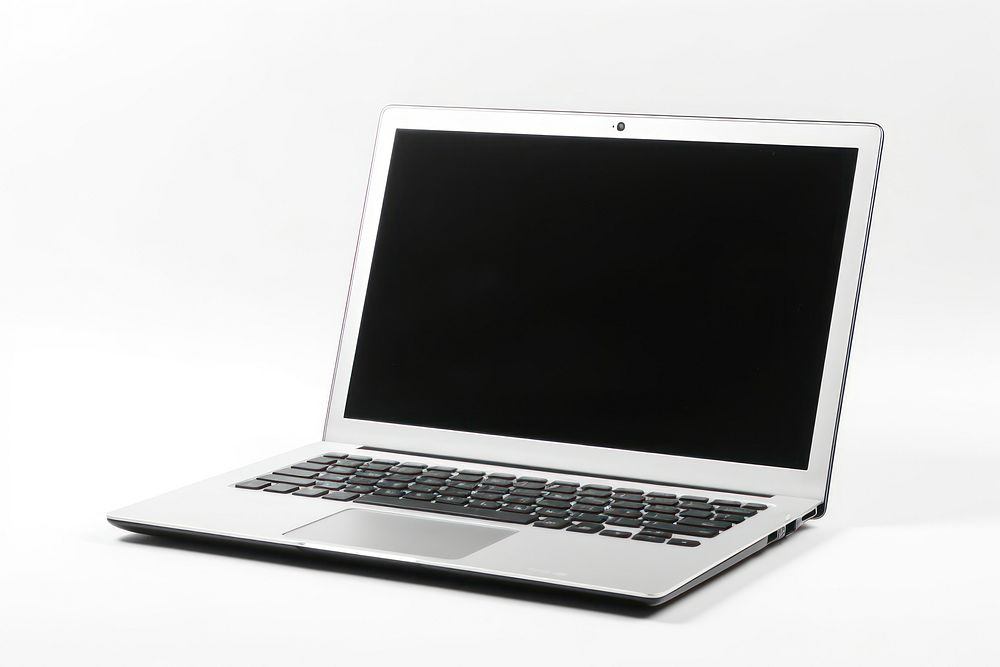 Laptop computer white background portability. 