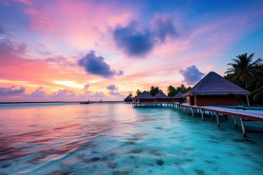 Maldives land sea landscape. 