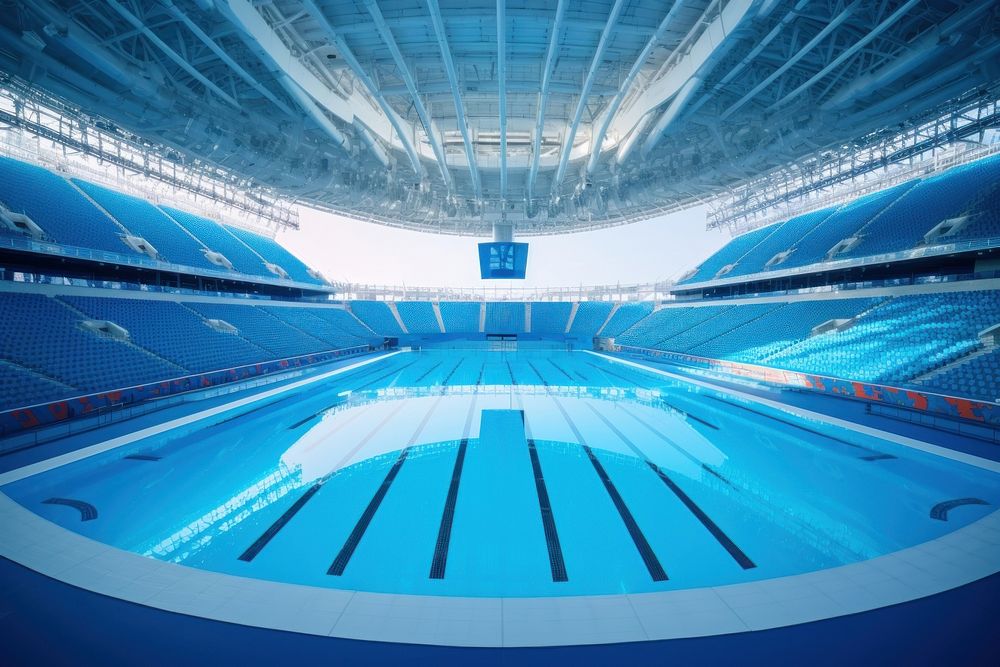 Swimming pool outdoors stadium sports. AI generated Image by rawpixel.