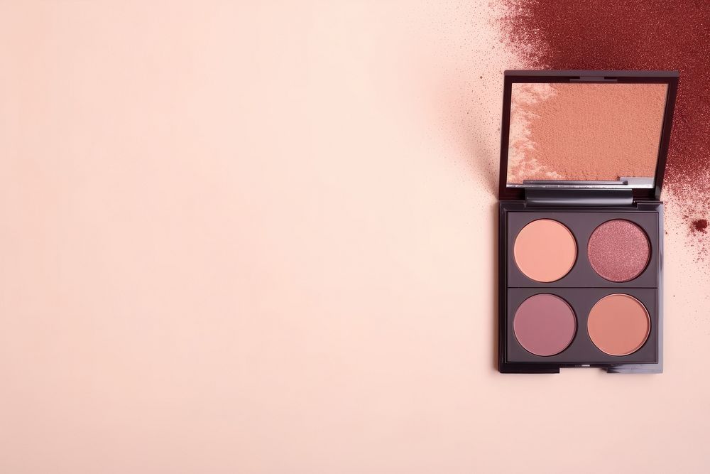 Eyeshadow pallete cosmetics lipstick powder. AI generated Image by rawpixel.