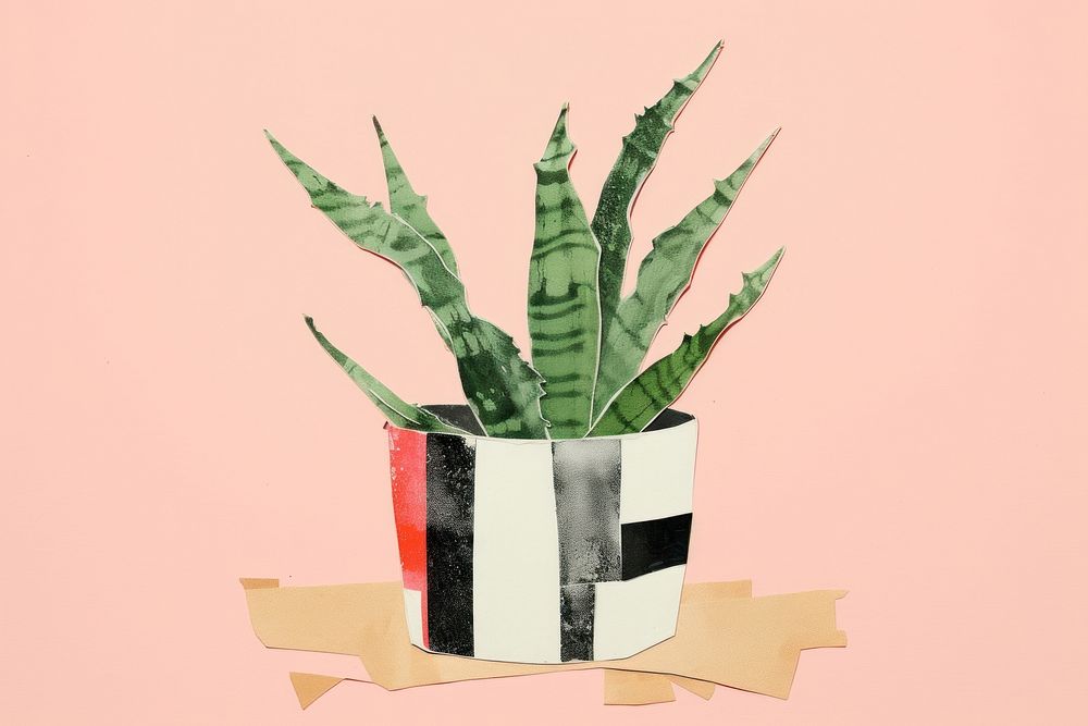 Potted aloe vera plant vase art. AI generated Image by rawpixel.