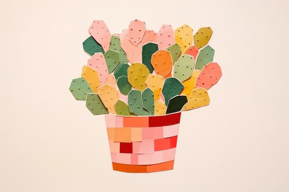 Potted cactus art plant creativity. AI generated Image by rawpixel.