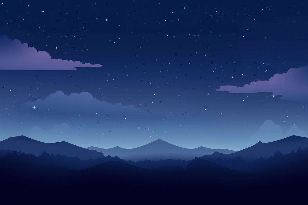 Night sky landscape mountain outdoors. | Free Photo Illustration - rawpixel