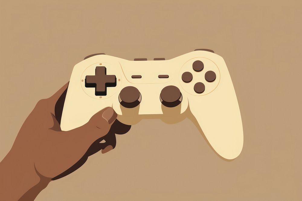 Joystick hand electronics technology. 