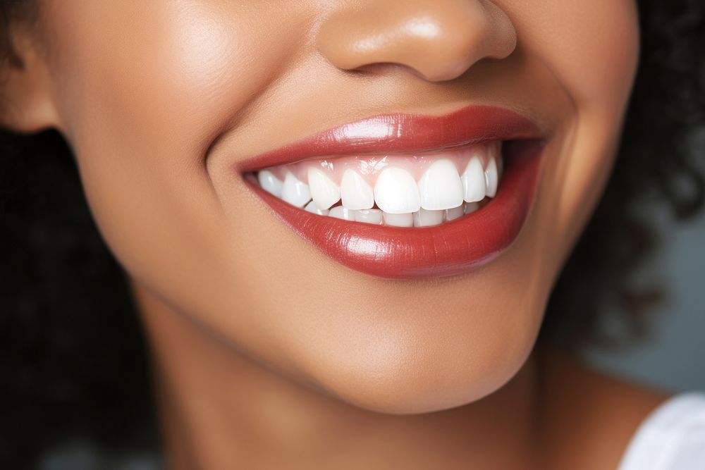 Mixed race affrican teeth smile adult skin. AI generated Image by rawpixel.