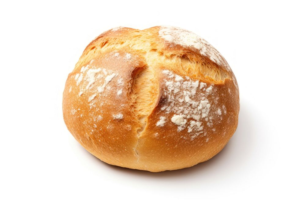 Bread food bun white background. AI generated Image by rawpixel.