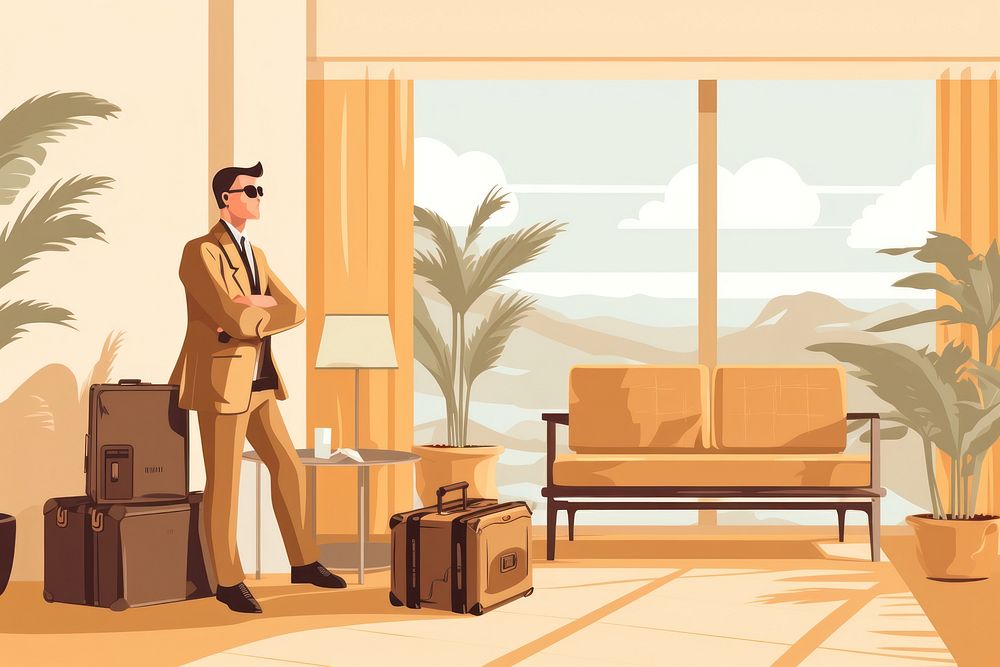Furniture luggage travel hotel. AI generated Image by rawpixel.