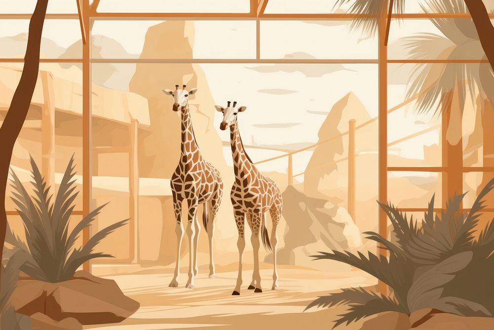 ZOO wildlife giraffe animal. AI generated Image by rawpixel.