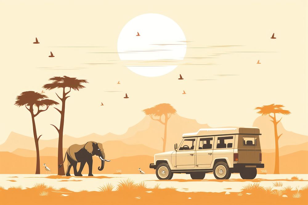 Safari wildlife elephant outdoors. AI generated Image by rawpixel.