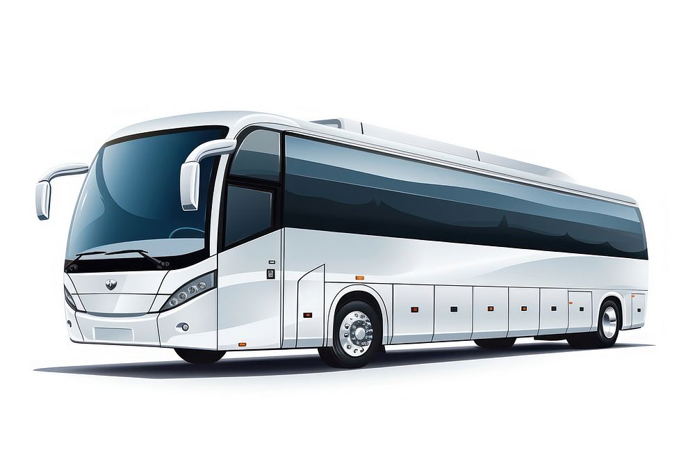 Tour bus vehicle white background transportation. AI generated Image by rawpixel.