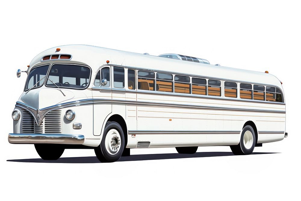 Tour bus vehicle white background transportation. AI generated Image by rawpixel.