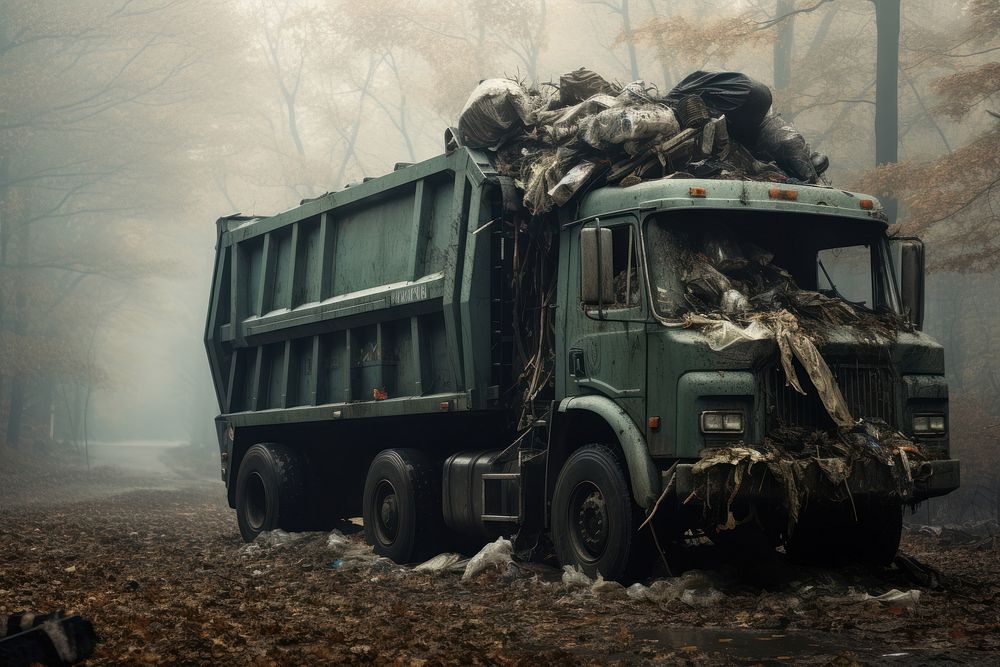Waste truck vehicle transportation. AI generated Image by rawpixel.