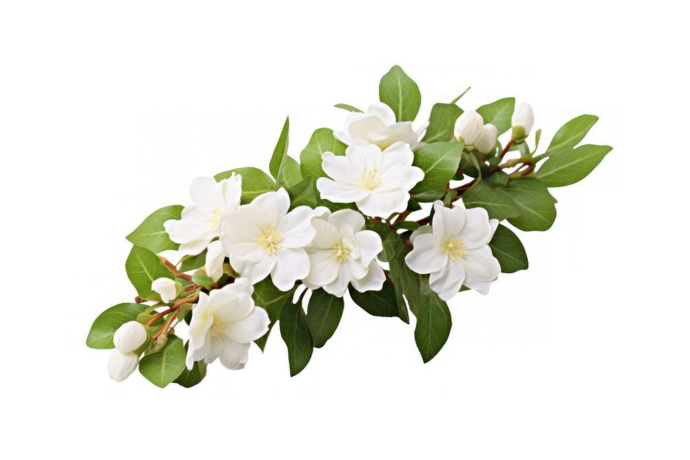 White jasmine flower blossom plant. AI generated Image by rawpixel.