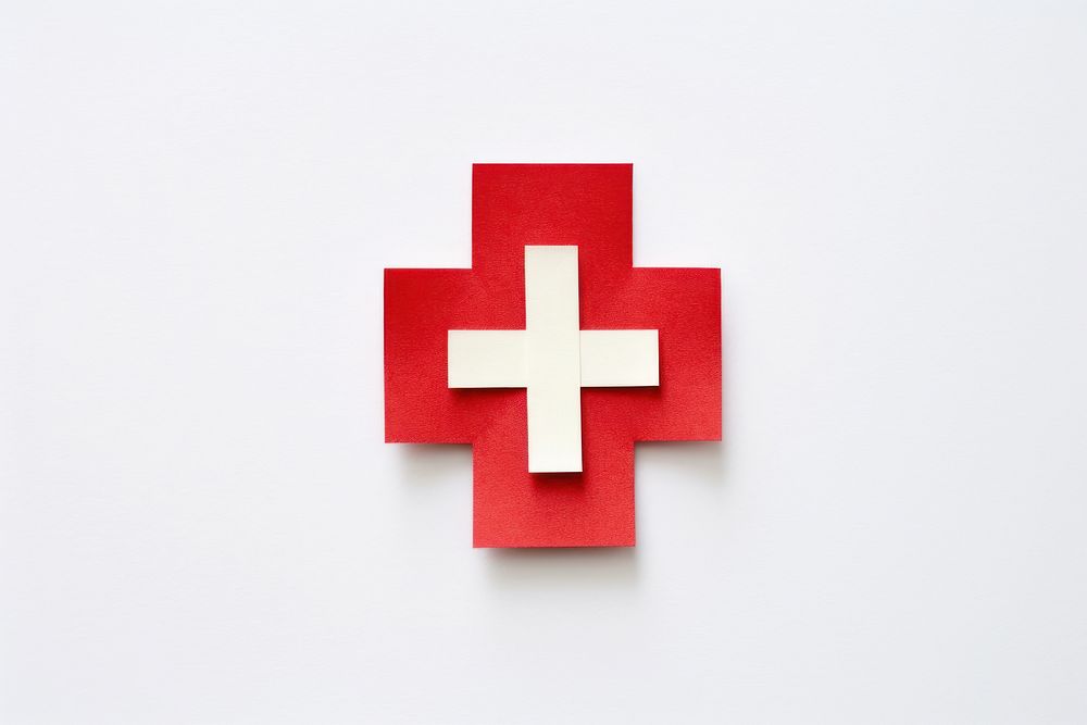 Medical symbol cross white. 