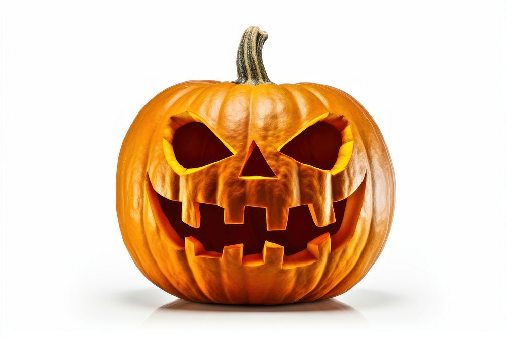 Halloween pumpkin vegetable spooky face. AI generated Image by rawpixel.