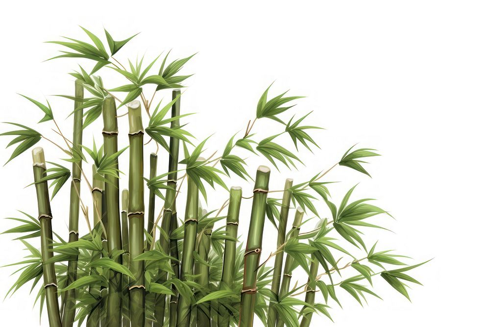 Bamboo plant white background freshness.