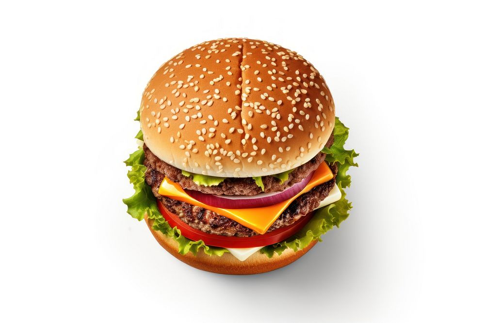 Burger food seed white background. AI generated Image by rawpixel.