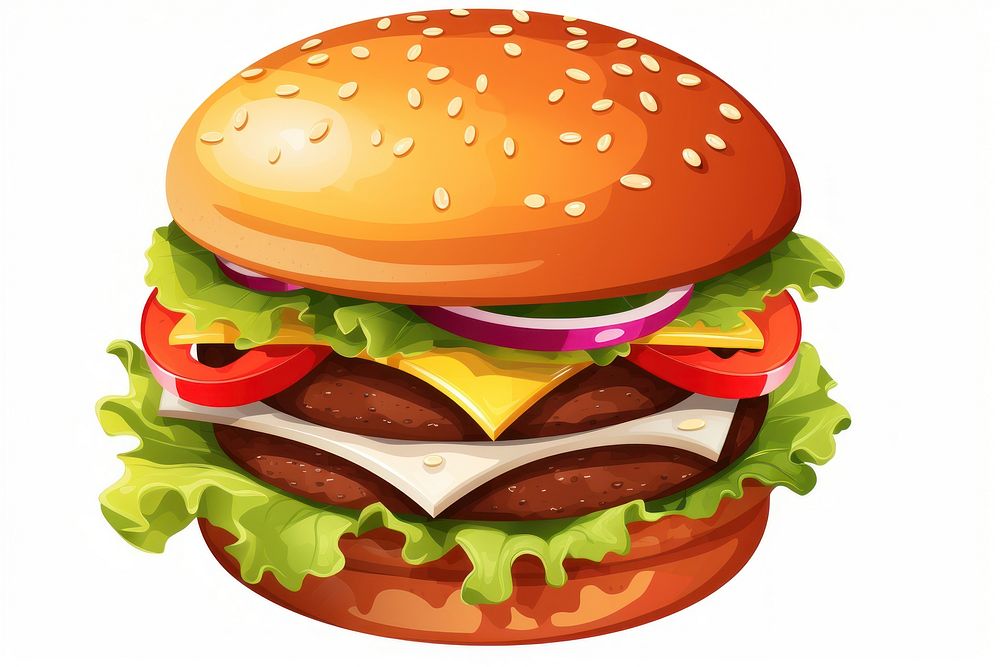 Burger cartoon food hamburger. AI generated Image by rawpixel.