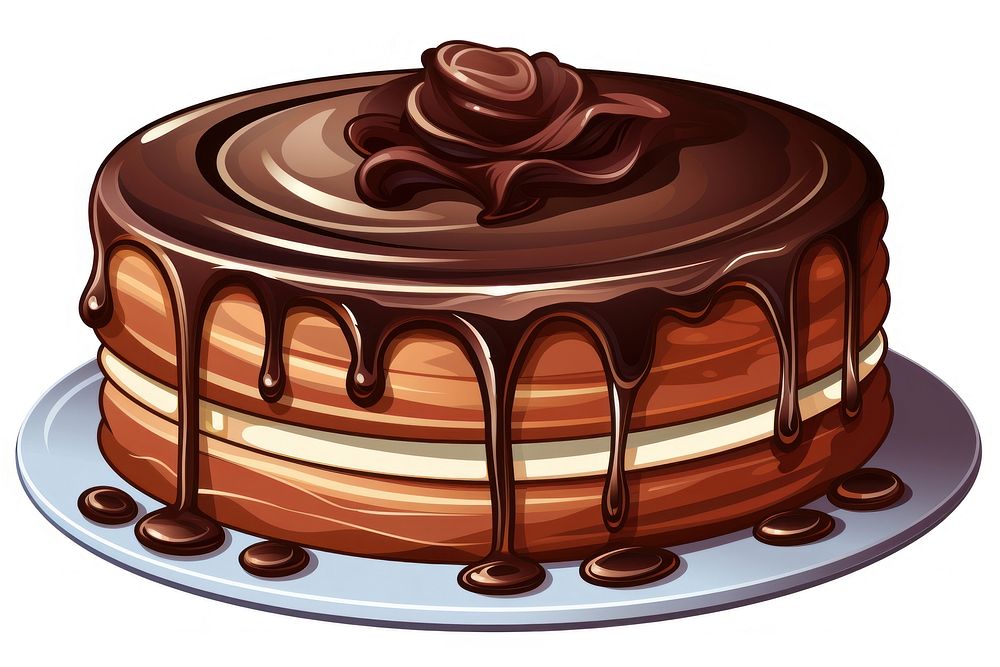 Cake chocolate dessert cartoon. AI generated Image by rawpixel.