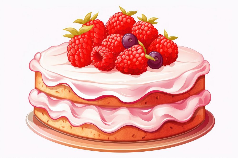 Cake raspberry dessert fruit. AI generated Image by rawpixel.