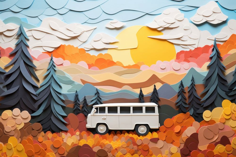 Van Gogh paintings van vehicle bus. AI generated Image by rawpixel.