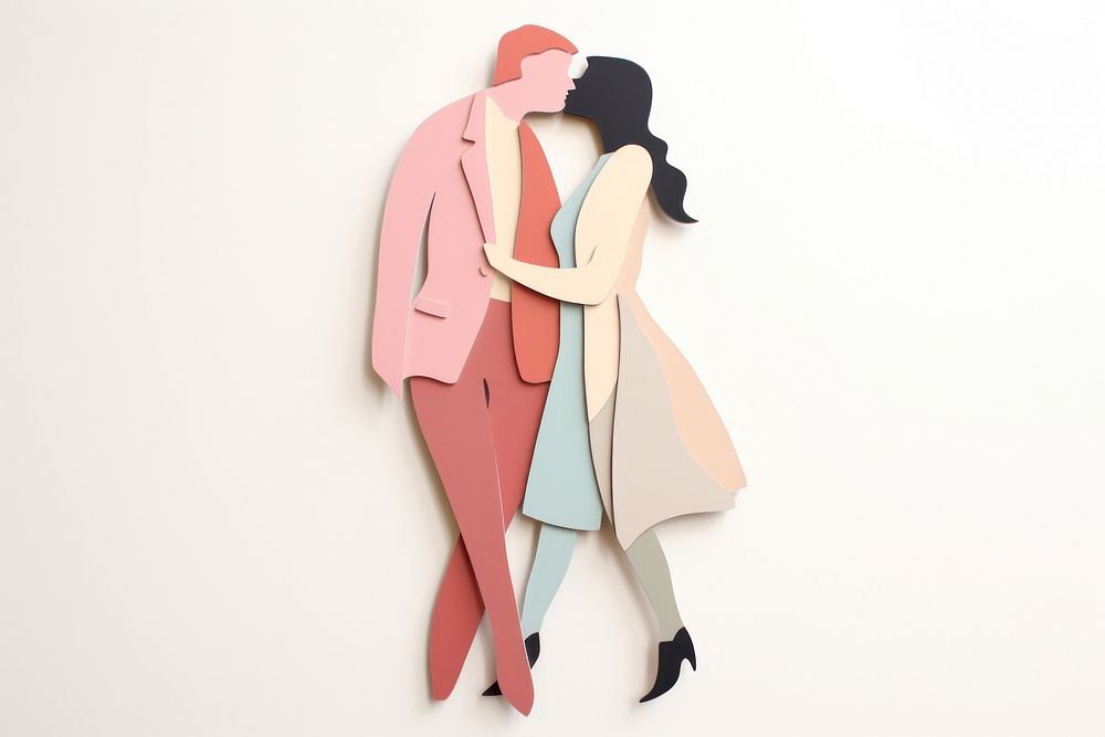 Couple kissing adult art representation. AI generated Image by rawpixel.