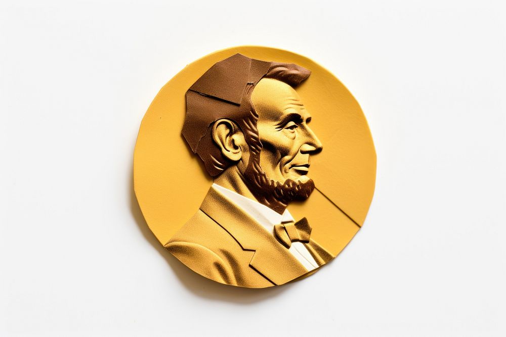 Gold coin art white background representation. AI generated Image by rawpixel.