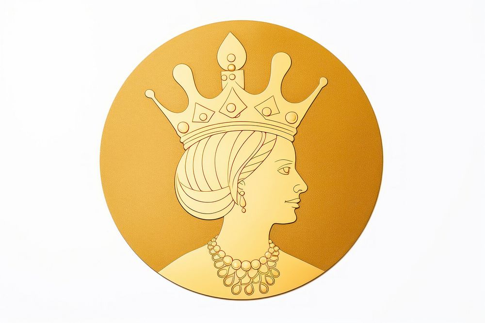 Gold coin jewelry crown white background. AI generated Image by rawpixel.