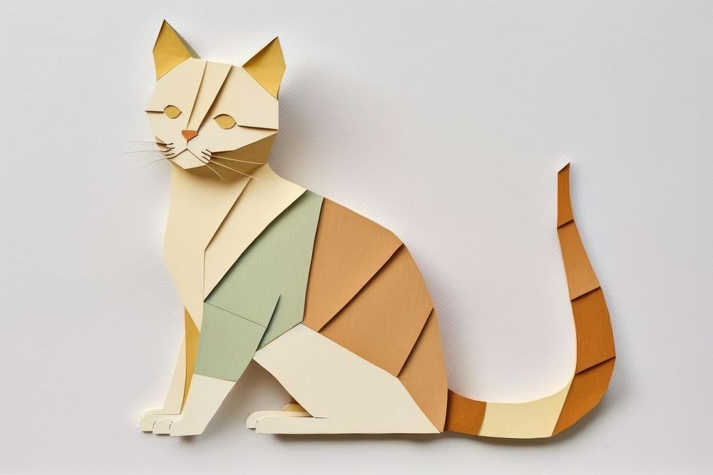 Kitten origami animal mammal. AI generated Image by rawpixel.