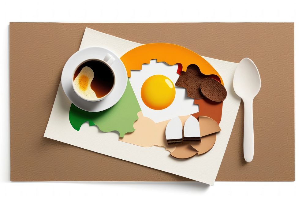 English breakfast coffee spoon food. AI generated Image by rawpixel.