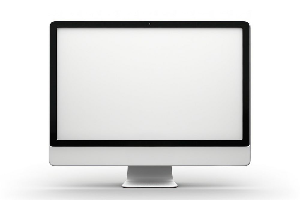 Desktop computer television screen white background. AI generated Image by rawpixel.