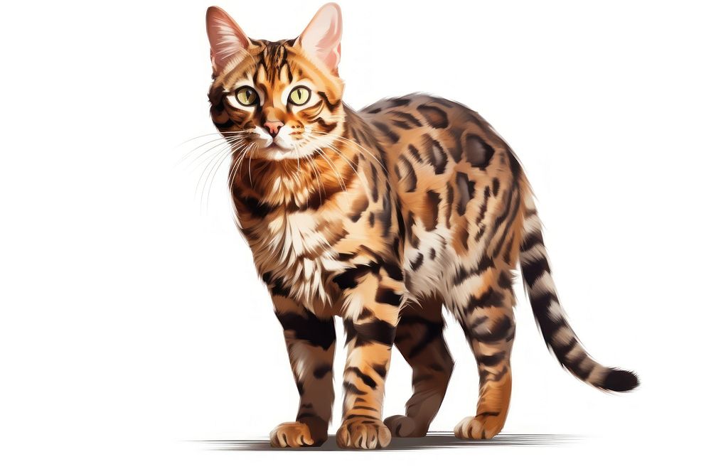 Bengal cat animal mammal pet. AI generated Image by rawpixel.