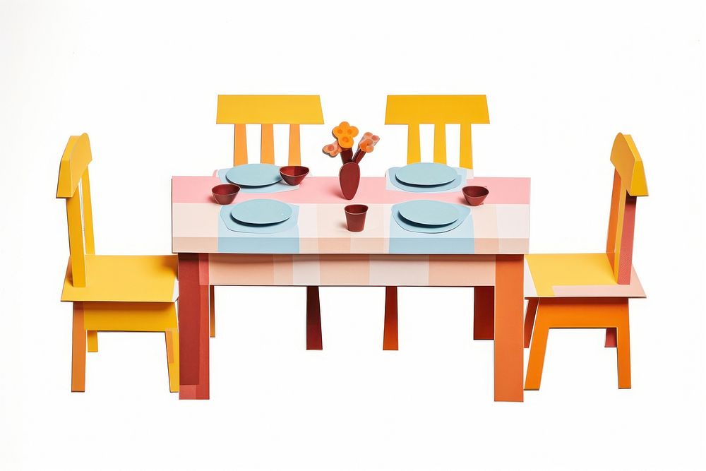 Dining table furniture room white background. AI generated Image by rawpixel.