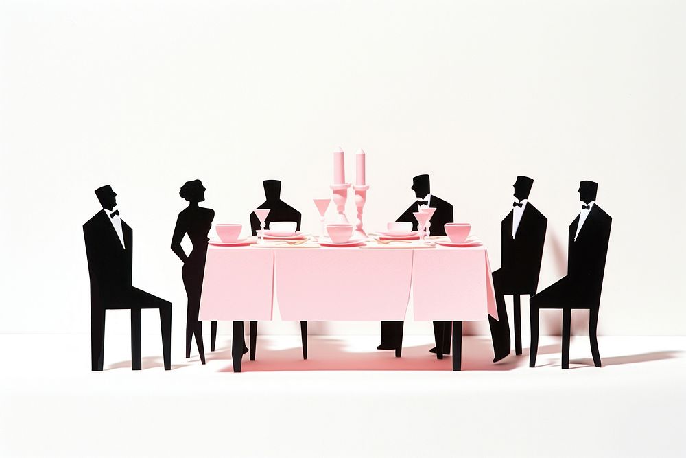 Dining table furniture togetherness architecture. AI generated Image by rawpixel.