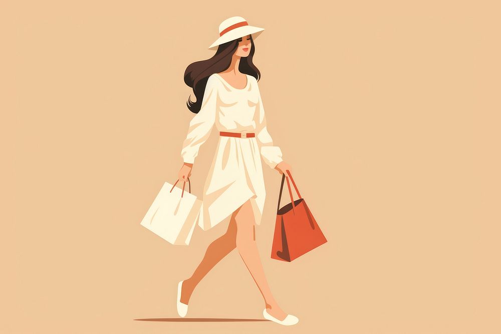 Woman shoping footwear shopping handbag. AI generated Image by rawpixel.
