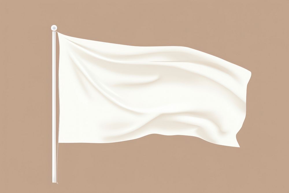 Plain white flag patriotism textile symbol. 