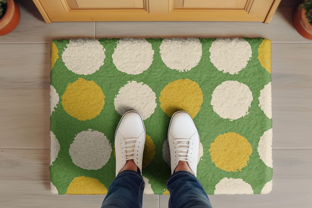 Circle patterned welcome mat