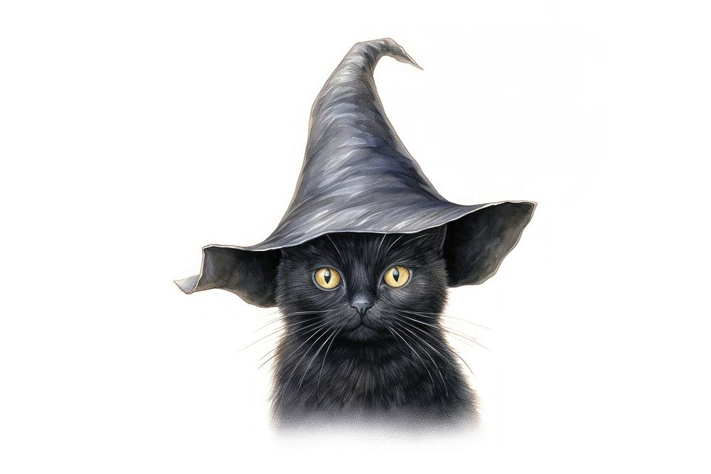 Black cat witch mammal animal pet. AI generated Image by rawpixel.