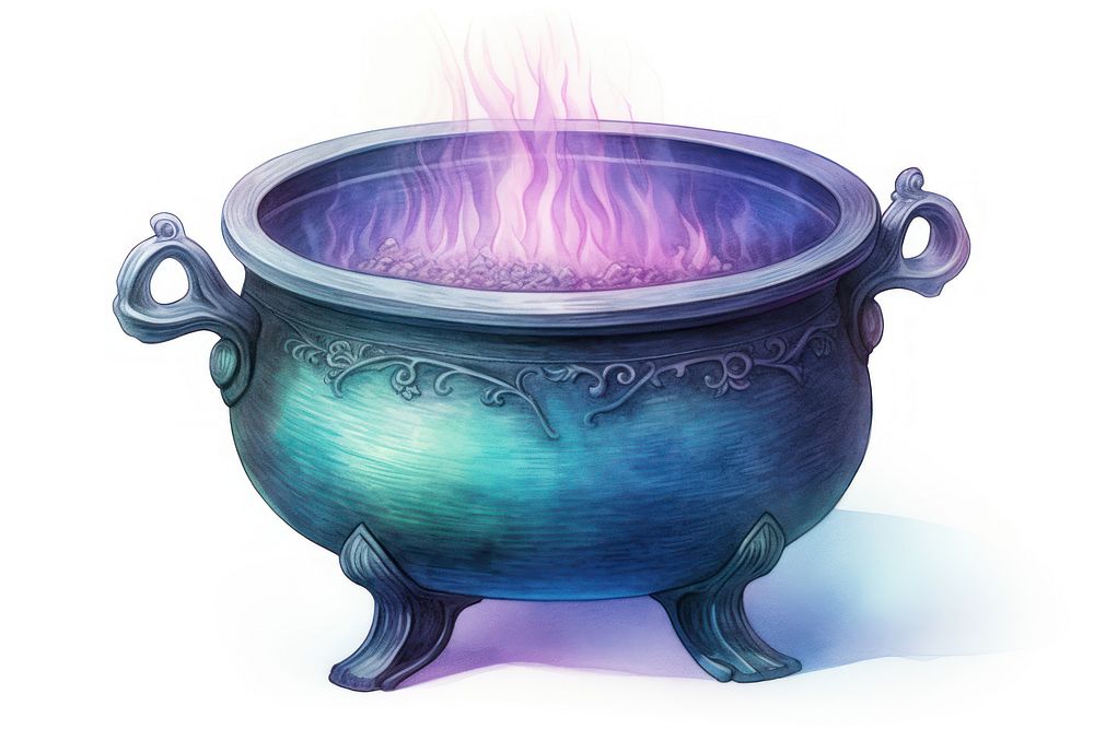 Boiling cauldron fireplace furniture cookware. AI generated Image by rawpixel.