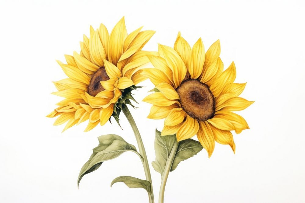 Sunflowers plant inflorescence creativity. AI generated Image by rawpixel.