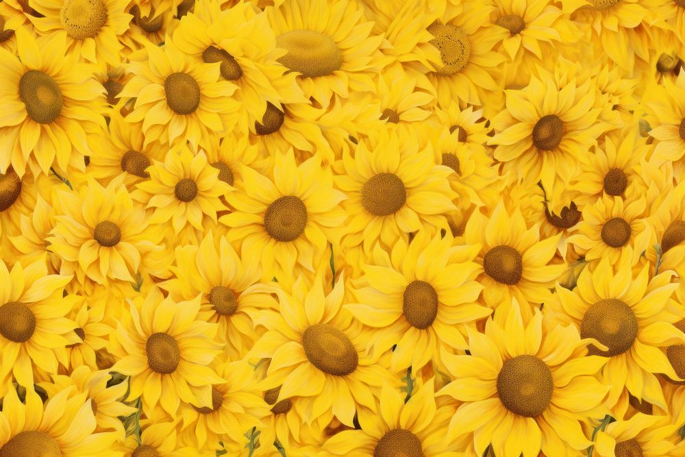 Sunflower field backgrounds petal plant. AI generated Image by rawpixel.